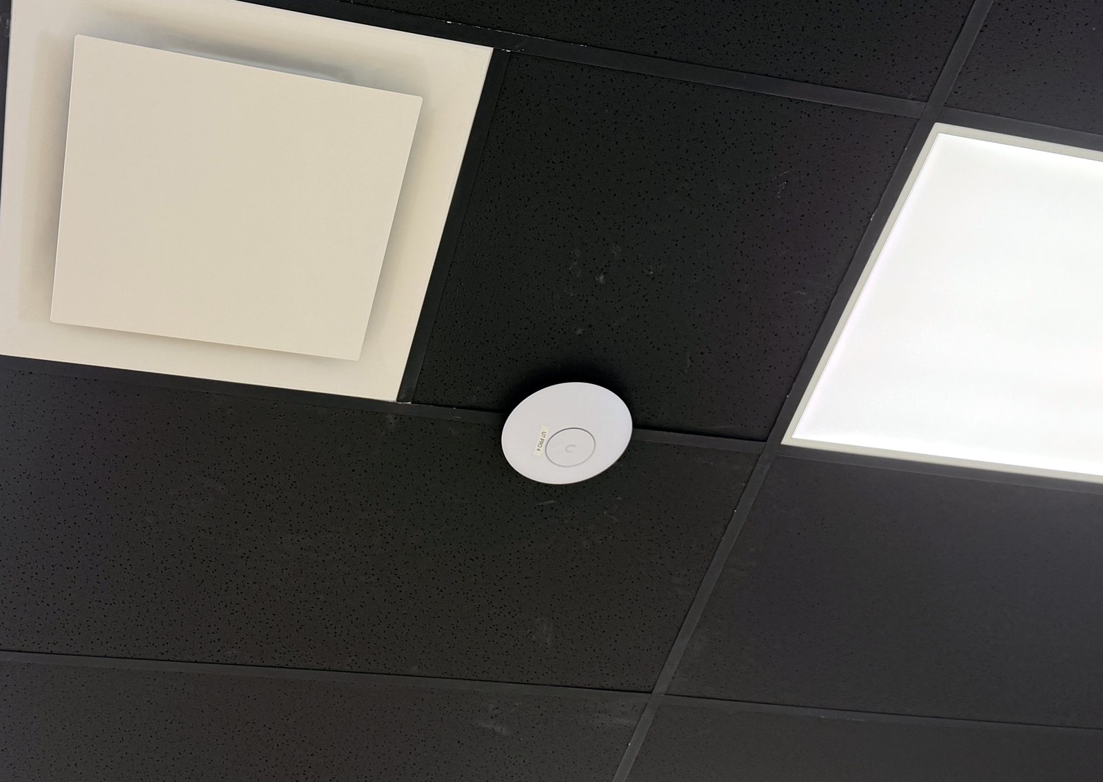 Access point centered in a drop ceiling